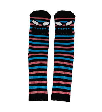 Toy Machine Socks Monster Face Mini Stripes Blue