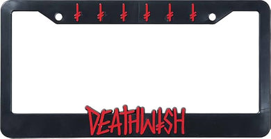 Deathwish License Plate Deathspray Black Red
