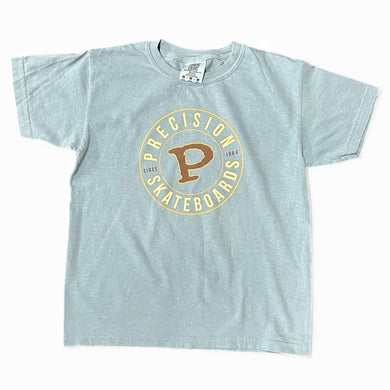 Precision Youth Tee Circle Front Logo Ice Blue