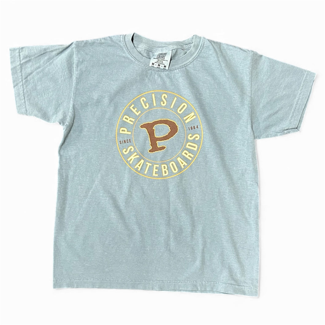Precision Youth Tee Circle Front Logo Ice Blue