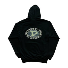 Load image into Gallery viewer, Precision Hoodie Black Classic Oval Logo