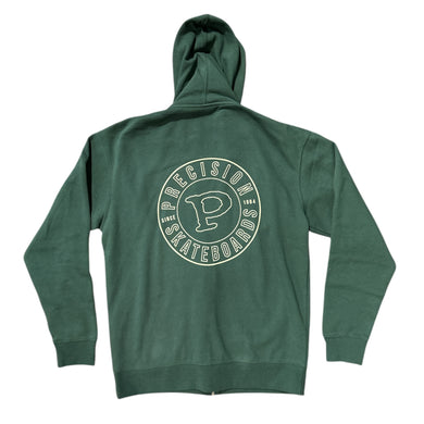 Precision Hoodie Zip Up Classic Circle Logo Alpine Green