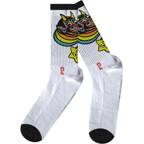 Psockadelic Socks Rainbow Star White