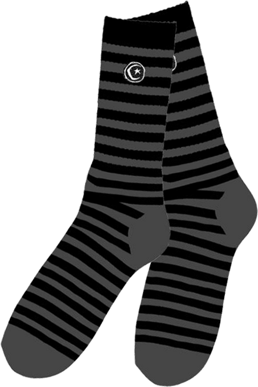 Foundation Socks Striped Star & Moon Grey