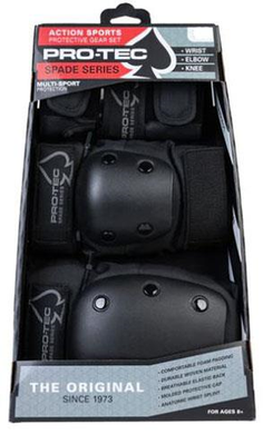 Protec 3-Pack Pad Set Spade Series Black 8+