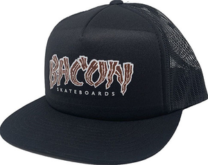 Bacon Logo Mesh Trucker Hat Black