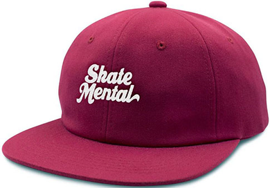 Skate Mental Hat Maroon Script Snapback