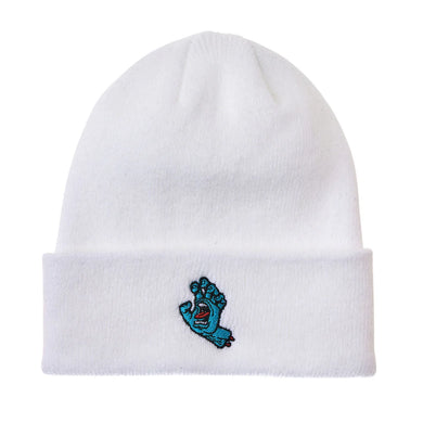 Santa Cruz Screaming Hand Beanie Long Shoreman White