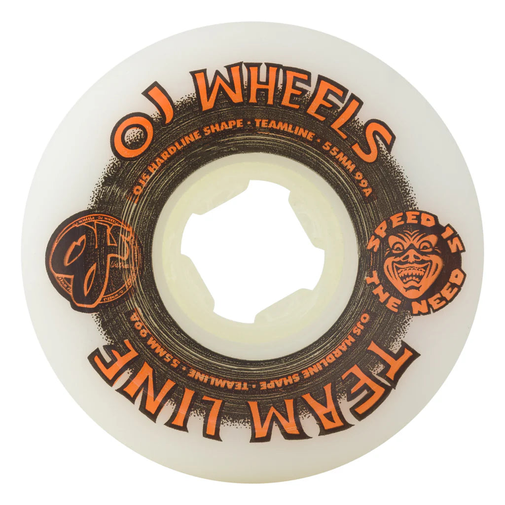 OJ Wheels 55m Team Line Original Black/Orange Hardline 99a