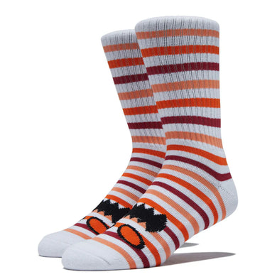 Toy Machine Socks Monster Face Mini Stripes Orange