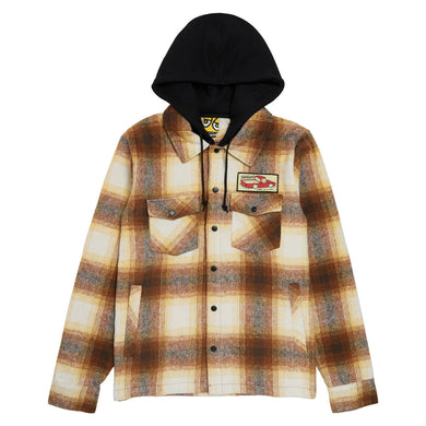 Krooked Hooded Flannel Double Ok Brown