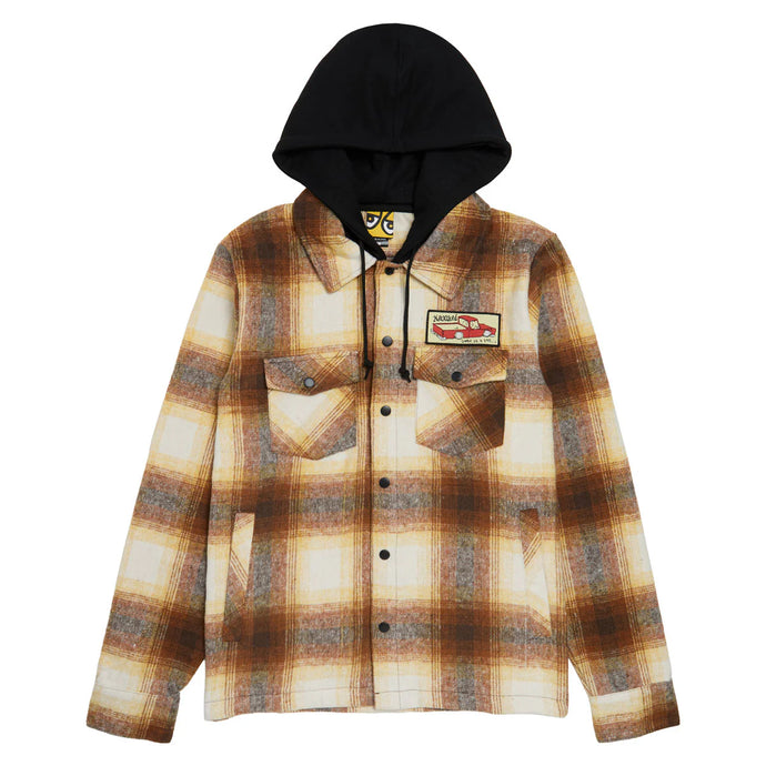 Krooked Hooded Flannel Double Ok Brown