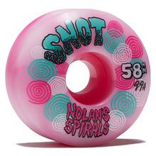 Load image into Gallery viewer, Snot Wheels 58mm 99a Wide Boys Pink Spiral