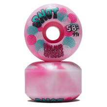 Load image into Gallery viewer, Snot Wheels 58mm 99a Wide Boys Pink Spiral