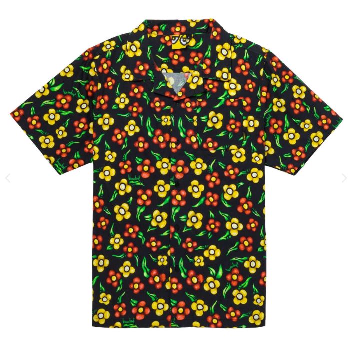 Krooked Tee Aloha Flower Hawaiian Button Up