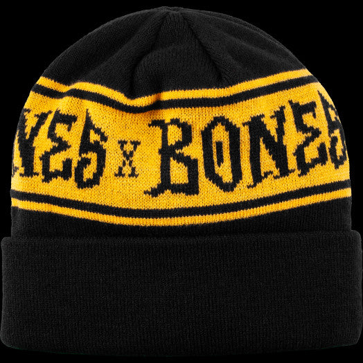 Bones Beanie Stripes Black/Gold