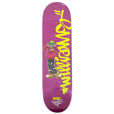 DGK Deck 8.38 Cheesin' Williams Purple Glitter Autographed By Stevie Williams