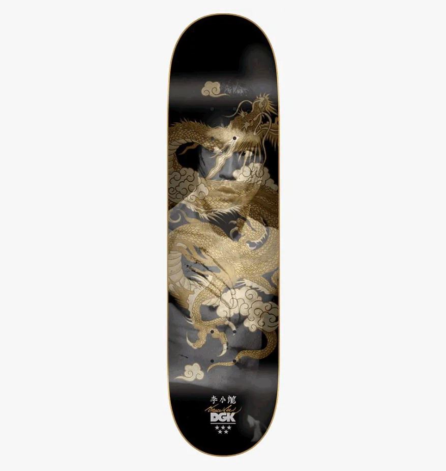 DGK Deck 8.25 Bruce Lee Golden Dragon Lenticular Black