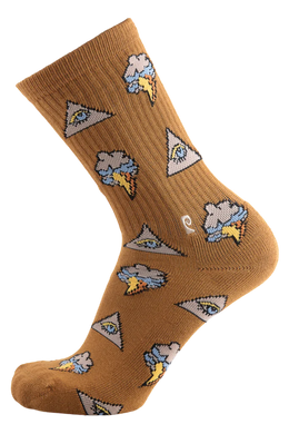 Psockadelic Socks Eye Cloud Brown