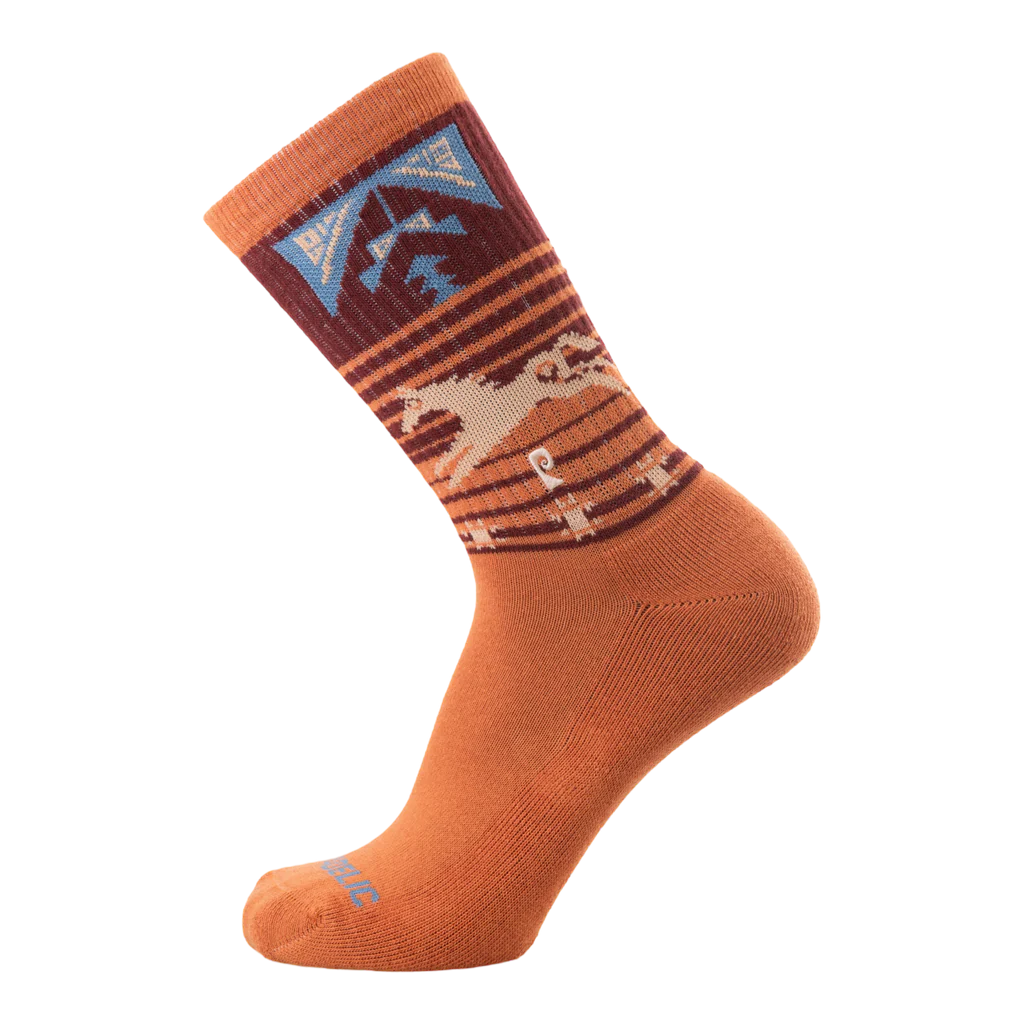 Psockadelic Socks Free At Last Orange/Maroon