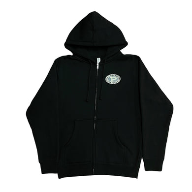 Precision Hoodie Black Zip Up Classic Oval Logo
