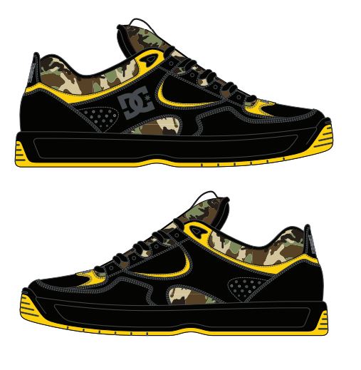 DC Kalynx X Thrasher Black Camo Yellow - Main Image
