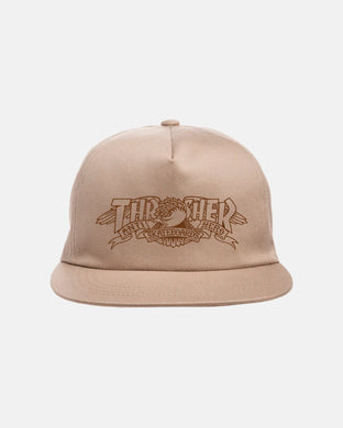 Thrasher X Anti-Hero Mag Banner Snapback Khaki