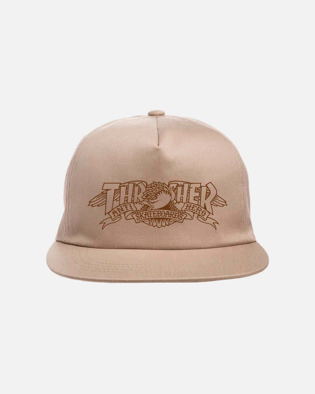 Thrasher X Anti-Hero Mag Banner Snapback Khaki