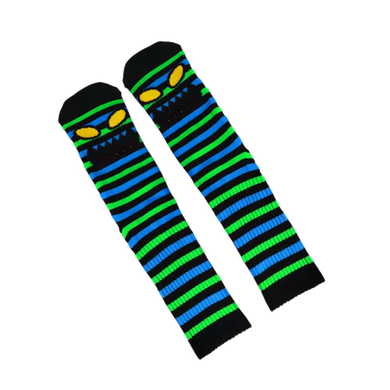 Toy Machine Socks Monster Face Mini Stripes Green