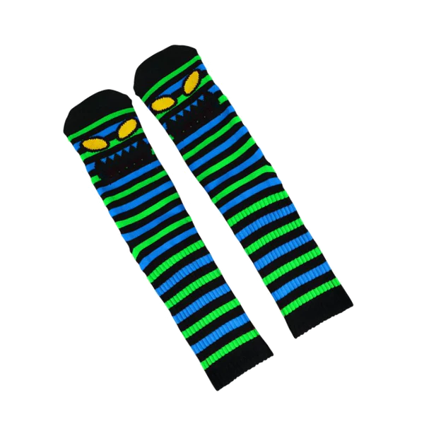 Toy Machine Socks Monster Face Mini Stripes Green