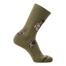 Load image into Gallery viewer, Psockadelic Socks New Day Olive Green