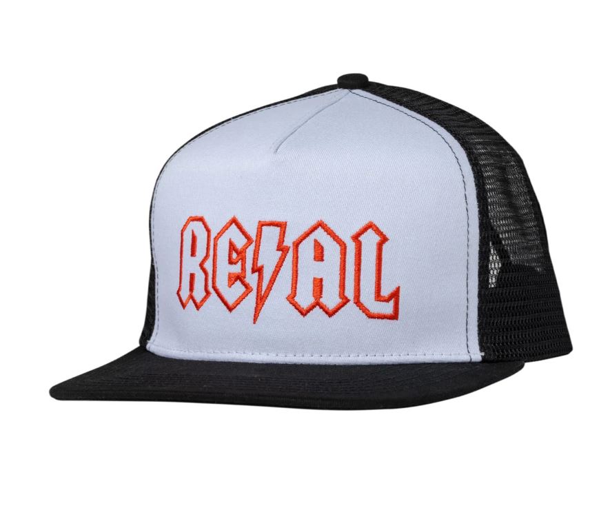 Real Hat Deeds Snap White Black Red Mesh