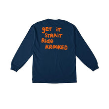 Load image into Gallery viewer, Krooked Long Sleeve Strait Eyes Navy Orange