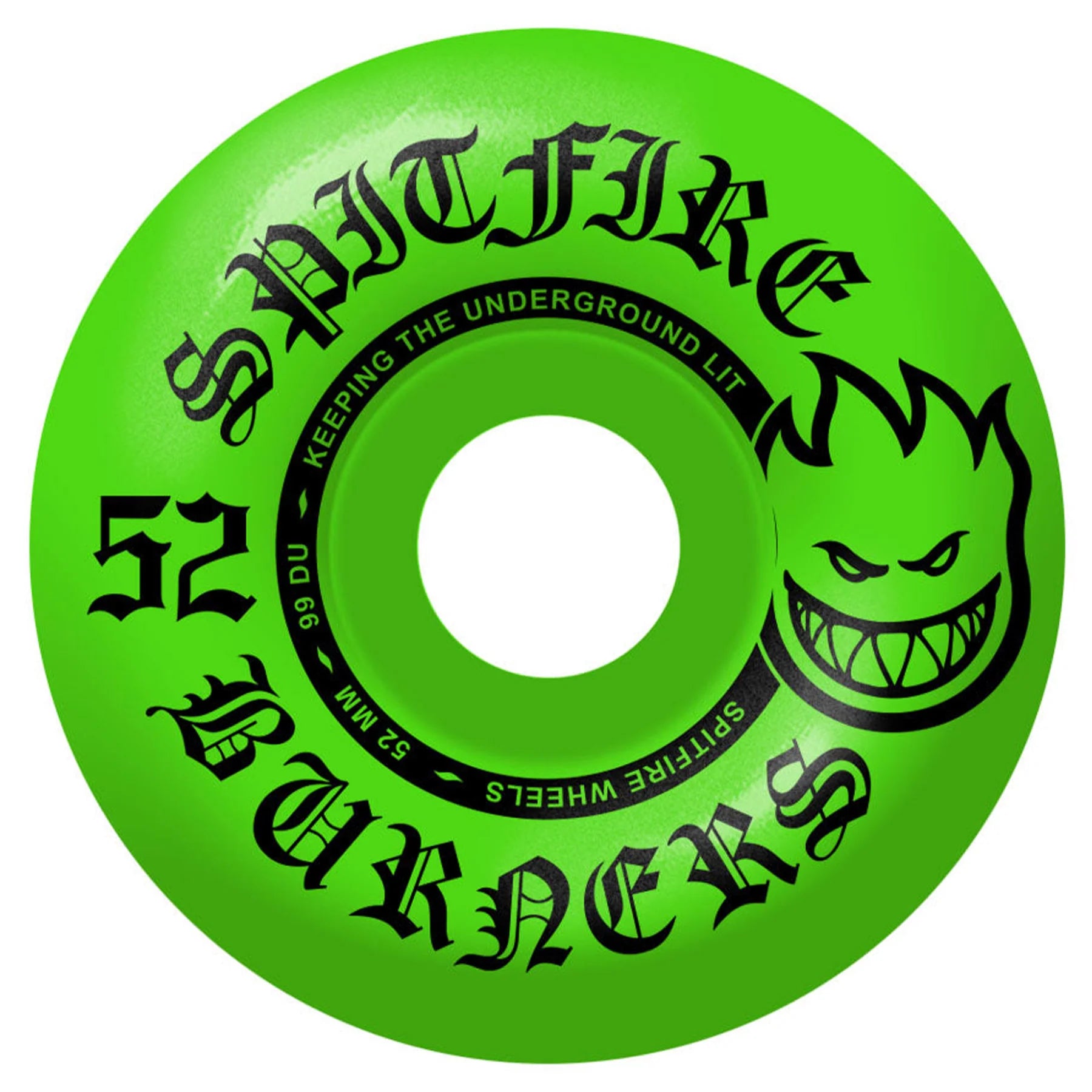 ファッションなデザイン 99a 52mm Wheels Spitfire Green Skateshop Precision – Burner スケートボード