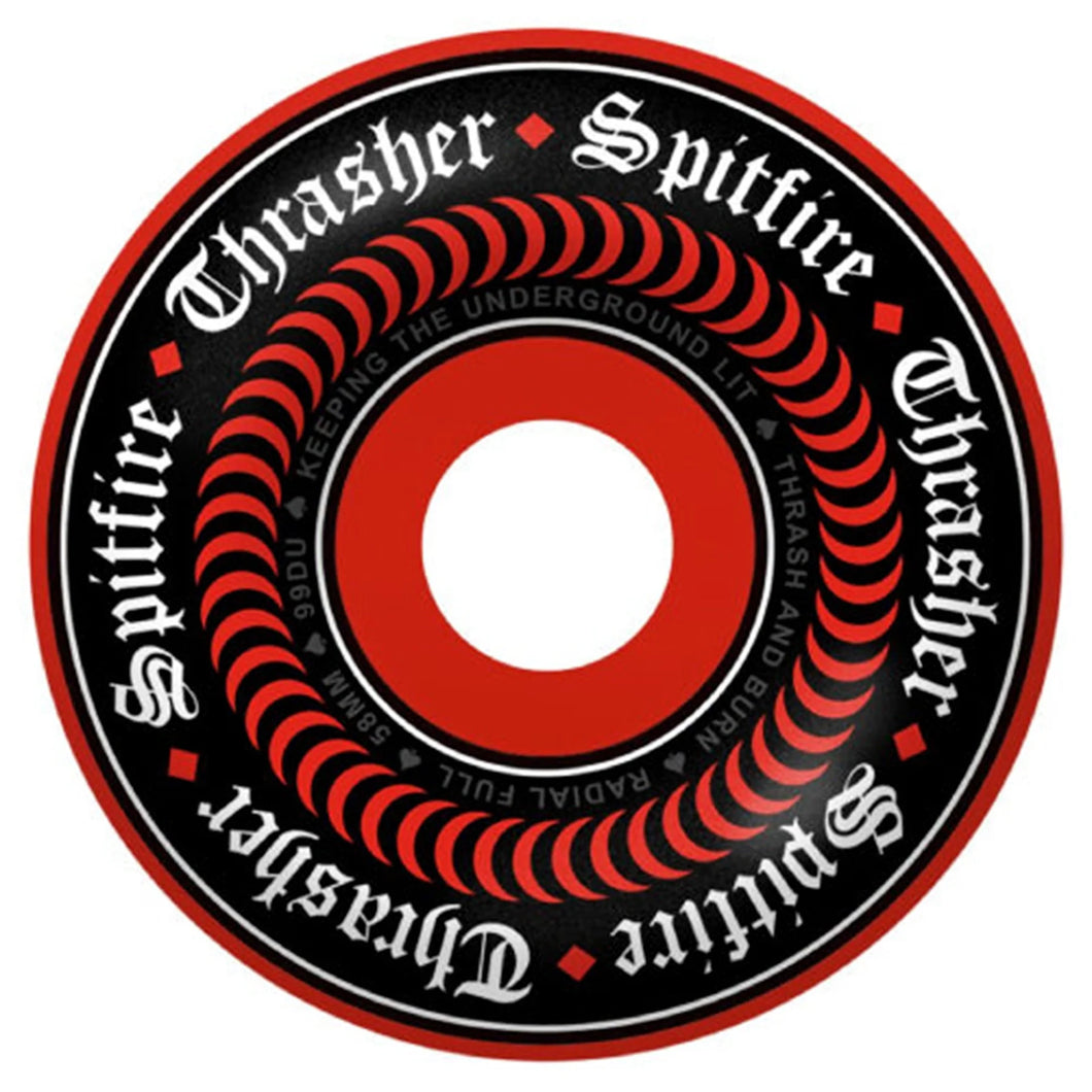 Spitfire Wheels 58mm 99a Thrasher Oath Radial Fulls Formula4 Red