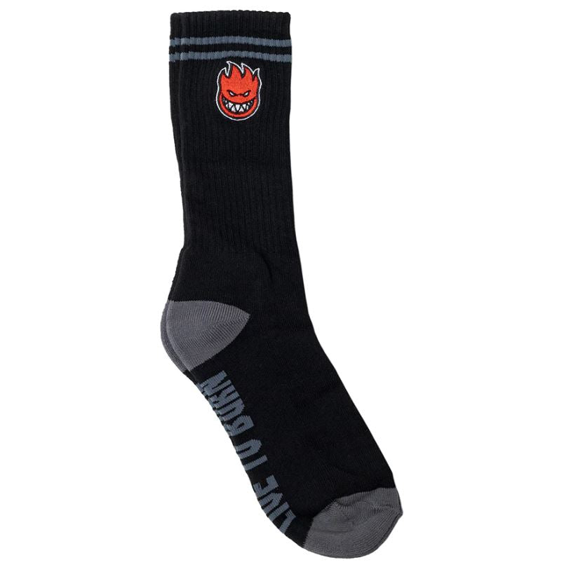 Spitfire Socks Big Head Fill Emb Black Grey Red