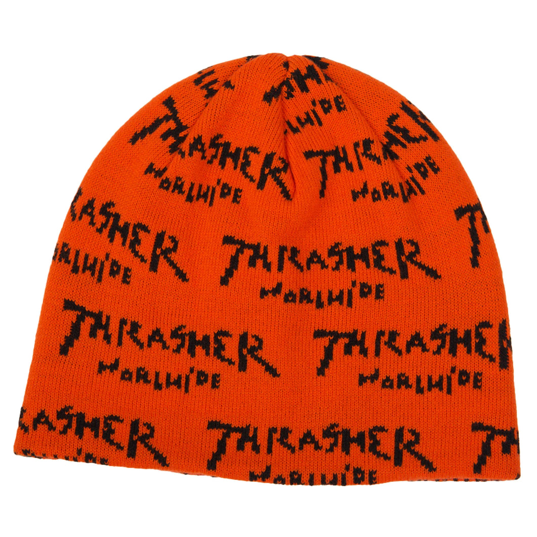 Thrasher Beanie Worldwide Skully Orange