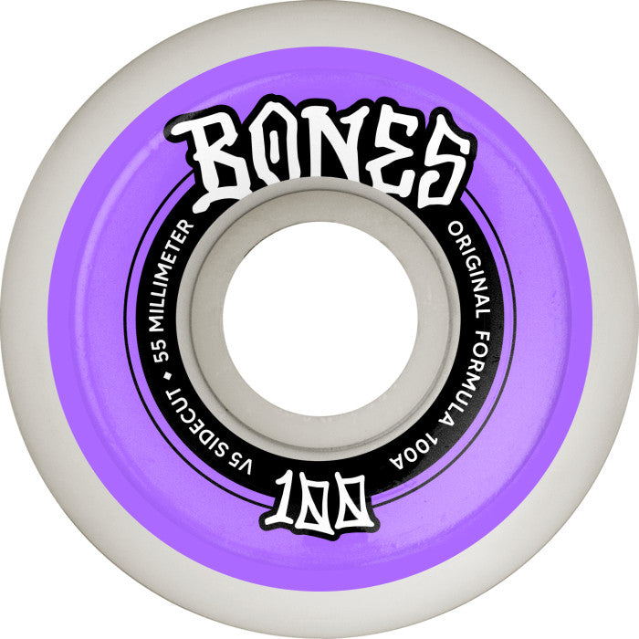 Bones 55mm 100's Sidecut Purple 100a – Precision Skateshop Bones 55mm 100's Sidecut Purple 100a – Precision Skateshop