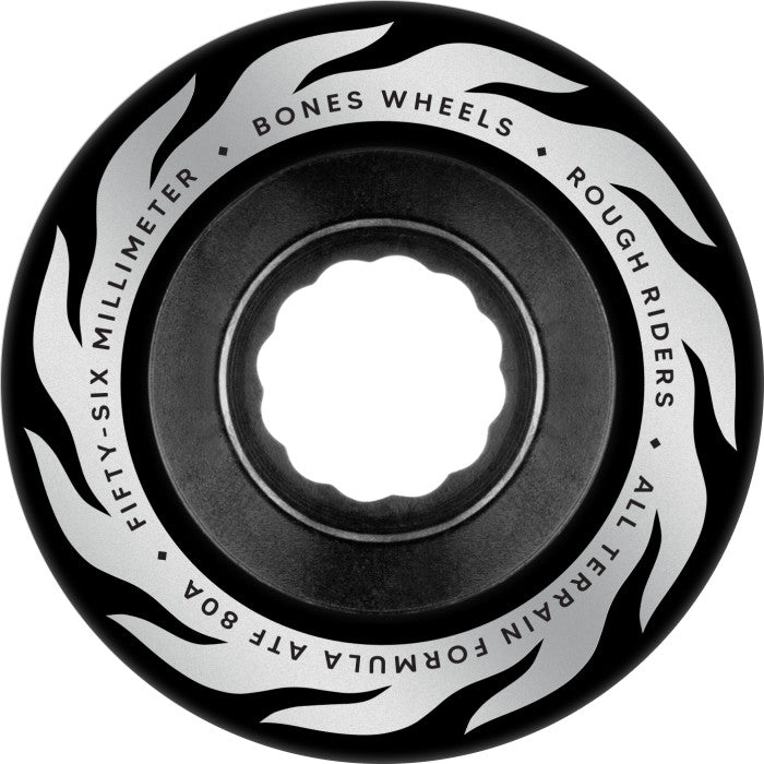 Bones ATF Rough Riders Wheels Black 56mm 80a Eternal Flame