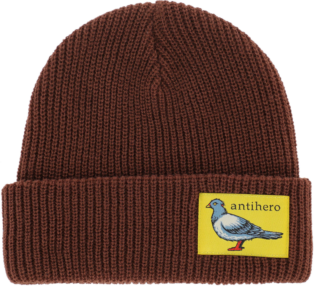 Anti Hero Beanie Lil Pigeon Cuff Brown Yellow