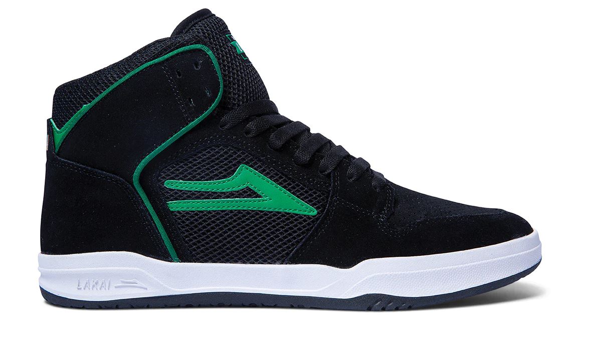 Lakai Sneaker Mens 8 Black Green Lace Up Hi Top Skate Telford Athletic Shoes Lakai Shoes Telford - Black/Pine Suede- Skates USA main image 4
