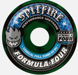 Spitfire Wheels 52mm Conical Full Green/Black 99a Formula4