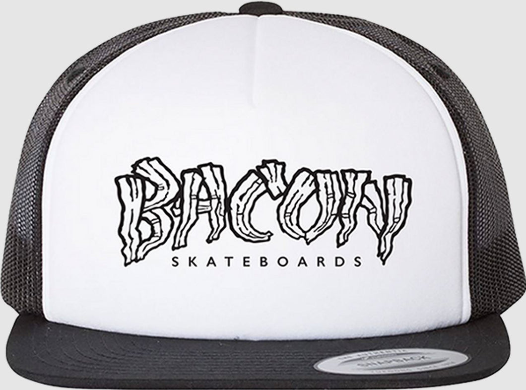 Bacon Hat Logo Mesh Trucker Black/White