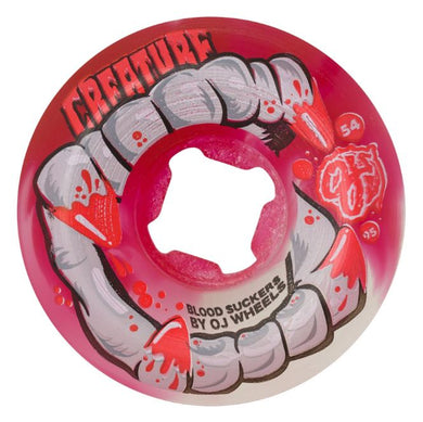 Slime Ball x Creature Wheels 54mm DNA Curbsuckers Bloodsuckers Red Clear Swirl 95a