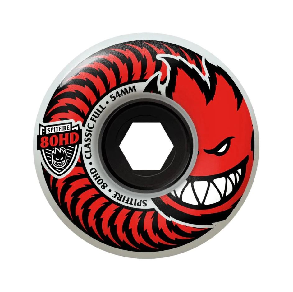 Spitfire Wheels 54mm 80HD Clear/Red Classic Full