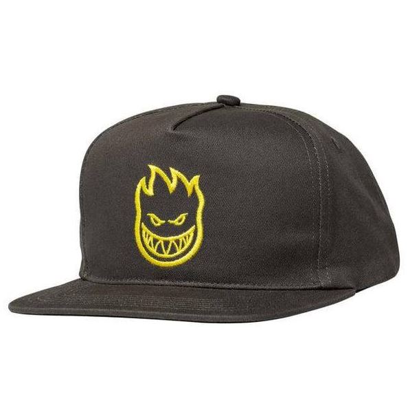 Spitfire Hat Bighead Snapback Charcoal/Yellow