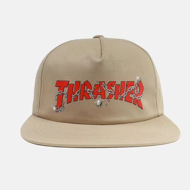Thrasher Hat Chains Khaki Adj by Daniel Shepard