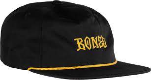 Bones Hat 5 Panel Black/Gold