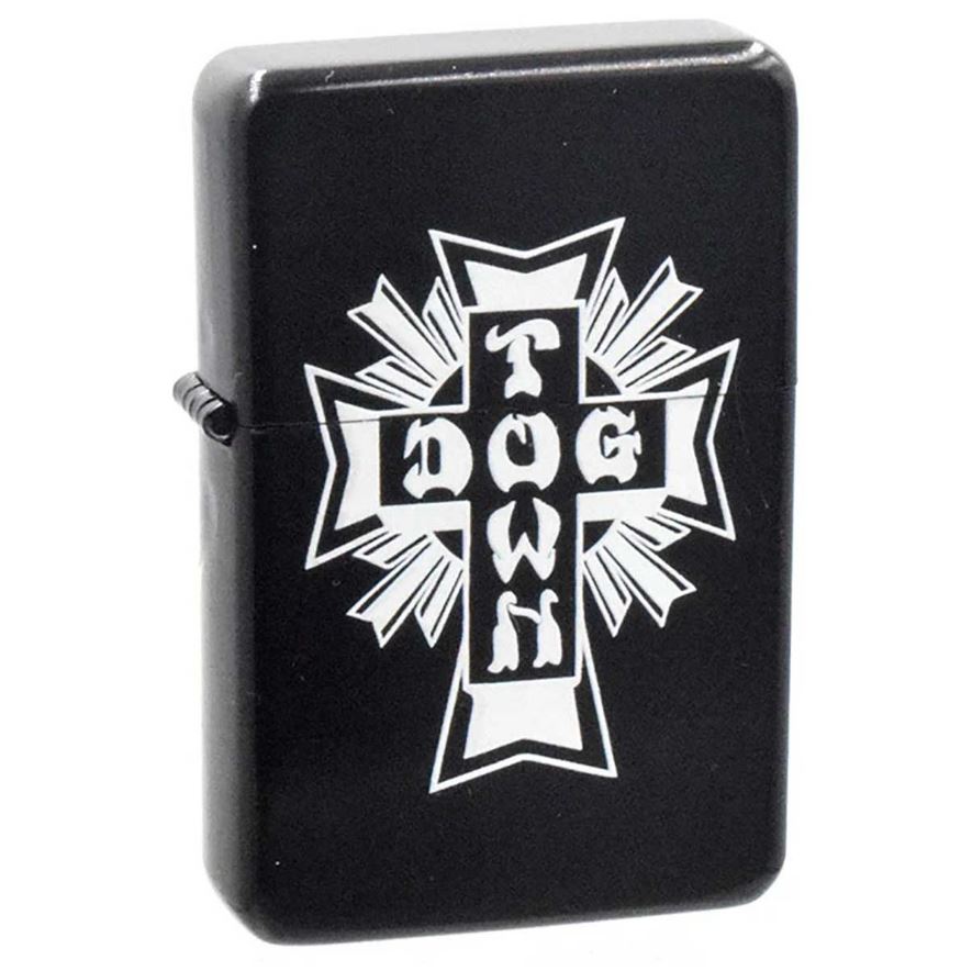 Dogtown Lighter Cross Logo Flip Top Lighter Black/White