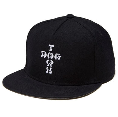 Dogtown Hat Cross Letters Flip Mesh Snapback Black